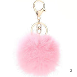2016 Fashion 13 Colors Rabbit Fur Keychain Ball PomPom Cell Phone Car Keychain Pendant Handbag Gold/Silver Metal Charm Key Ring-Low Cost Product-Low Cost Product