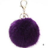 2016 Fashion 13 Colors Rabbit Fur Keychain Ball PomPom Cell Phone Car Keychain Pendant Handbag Gold/Silver Metal Charm Key Ring-Low Cost Product-Low Cost Product