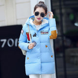 new 2016 winter jacket women military print parkas duck down loose fit coat medium long pathchwork plus size overcoat snowear-Low Cost Product-Low Cost Product