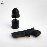 Bluelans Cool Stereo Pistol Bullets Asymmetry Alloy Stud Earrings Ear Piercing Jewelry-Low Cost Product-Low Cost Product