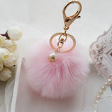Sale 2016 New Rabbit Fur Ball Keychain Bag Plush Trinket Car Key Ring Car Key Small Pendant llaveros Fast Shipping Feida-Low Cost Product-Low Cost Product