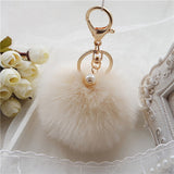 Sale 2016 New Rabbit Fur Ball Keychain Bag Plush Trinket Car Key Ring Car Key Small Pendant llaveros Fast Shipping Feida-Low Cost Product-Low Cost Product
