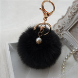 Sale 2016 New Rabbit Fur Ball Keychain Bag Plush Trinket Car Key Ring Car Key Small Pendant llaveros Fast Shipping Feida-Low Cost Product-Low Cost Product
