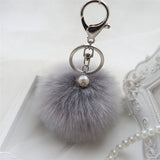 Sale 2016 New Rabbit Fur Ball Keychain Bag Plush Trinket Car Key Ring Car Key Small Pendant llaveros Fast Shipping Feida-Low Cost Product-Low Cost Product