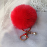Sale 2016 New Rabbit Fur Ball Keychain Bag Plush Trinket Car Key Ring Car Key Small Pendant llaveros Fast Shipping Feida-Low Cost Product-Low Cost Product