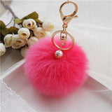 Sale 2016 New Rabbit Fur Ball Keychain Bag Plush Trinket Car Key Ring Car Key Small Pendant llaveros Fast Shipping Feida-Low Cost Product-Low Cost Product