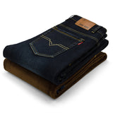 AIRGRACIAS Brand Mens Winter Stretch Thicken Jeans Warm Fleece High Quality Denim Biker Jean Pants Trousers Size 28-42-Low Cost Product-Low Cost Product