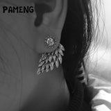 Pameng New Fashion Black Gold Silver Color Gothic Women Cool Jewelry Angel Wings Rhinestone Alloy Stud Earrings Gifts-Low Cost Product-Low Cost Product