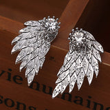 Pameng New Fashion Black Gold Silver Color Gothic Women Cool Jewelry Angel Wings Rhinestone Alloy Stud Earrings Gifts-Low Cost Product-Low Cost Product