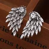 Pameng New Fashion Black Gold Silver Color Gothic Women Cool Jewelry Angel Wings Rhinestone Alloy Stud Earrings Gifts-Low Cost Product-Low Cost Product