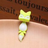 Kittenup New Fashion Yellow Purple Black Animal Cute Fox Stud Earrings For Women Jewelry Gifts 0418-Low Cost Product-Low Cost Product