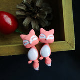 Kittenup New Fashion Yellow Purple Black Animal Cute Fox Stud Earrings For Women Jewelry Gifts 0418-Low Cost Product-Low Cost Product