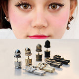 Bluelans Cool Stereo Pistol Bullets Asymmetry Alloy Stud Earrings Ear Piercing Jewelry-Low Cost Product-Low Cost Product