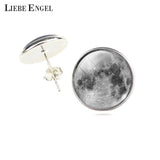 Fashion Jewelry Moon Galaxy Glass Cabochon Silver Stud Earrings 2015 New Earrings For Women-Low Cost Product-Low Cost Product